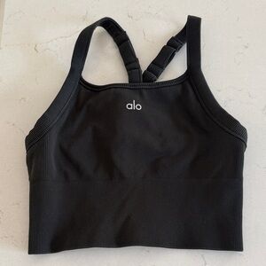 ALO Yoga Ribbed Crop Sports Bra Top